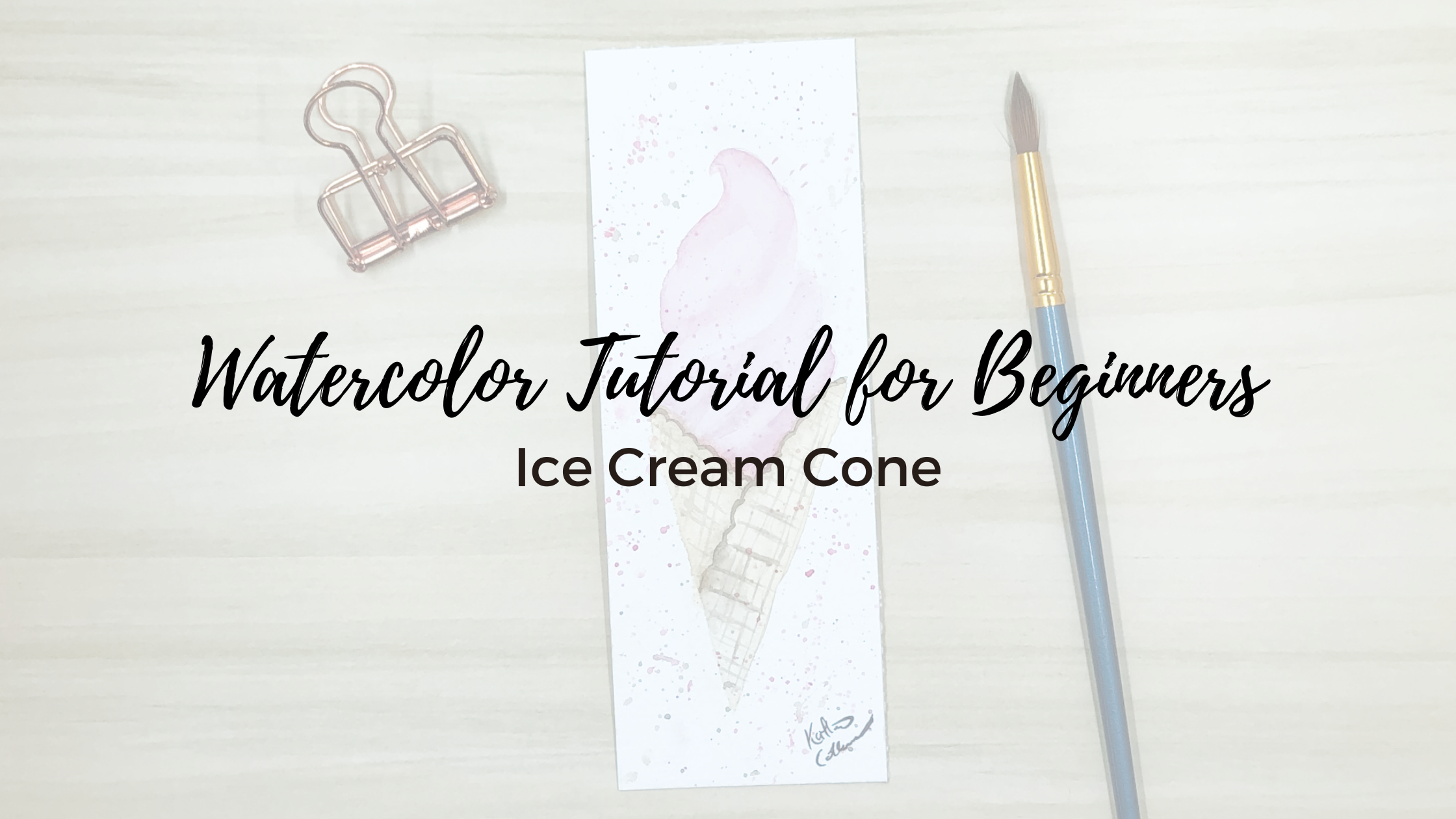 Easy Watercolor Ice Cream Cone