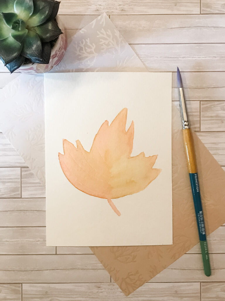 Fall Leaf Watercolor Painting Step 4