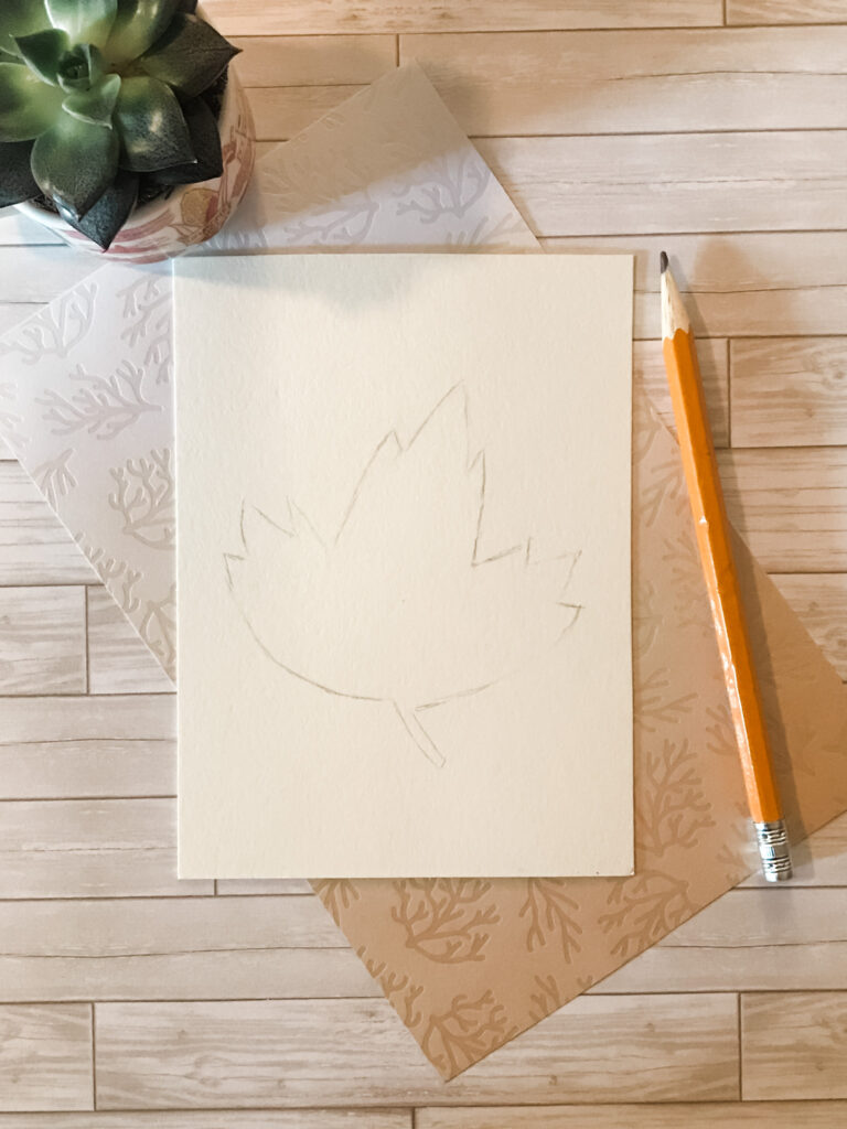 Fall Leaf Watercolor Painting Step 1