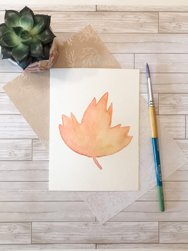 Fall Leaf Watercolor Painting Step 5