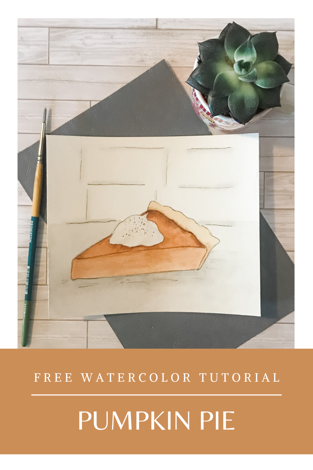 Easy Watercolor Tutorial | Pumpkin Pie