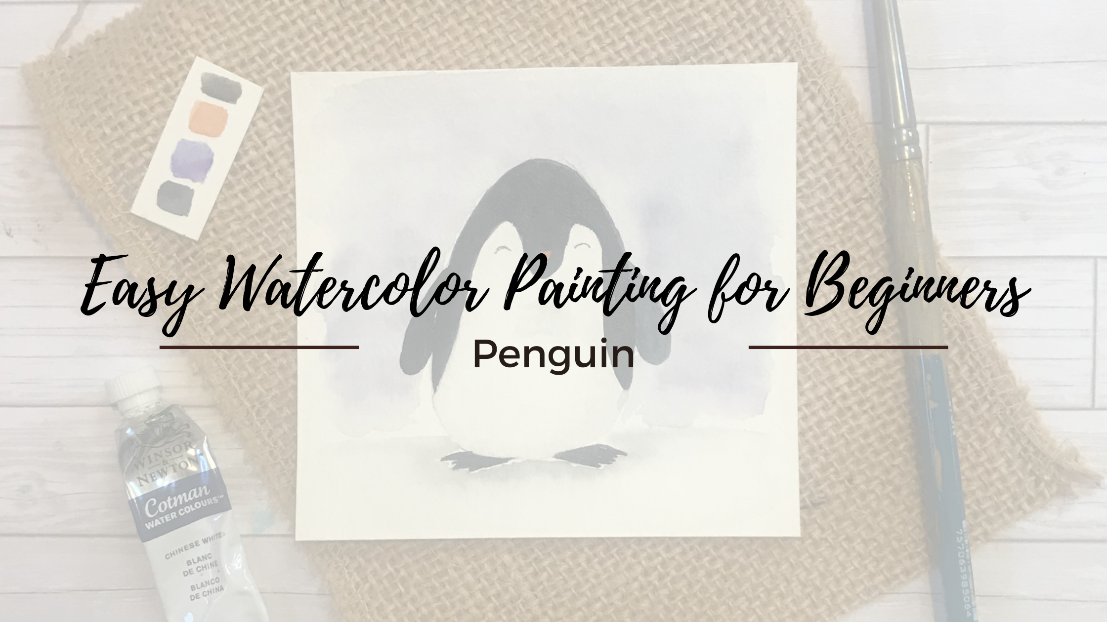 Easy Watercolor Painting for Beginners | Penguin