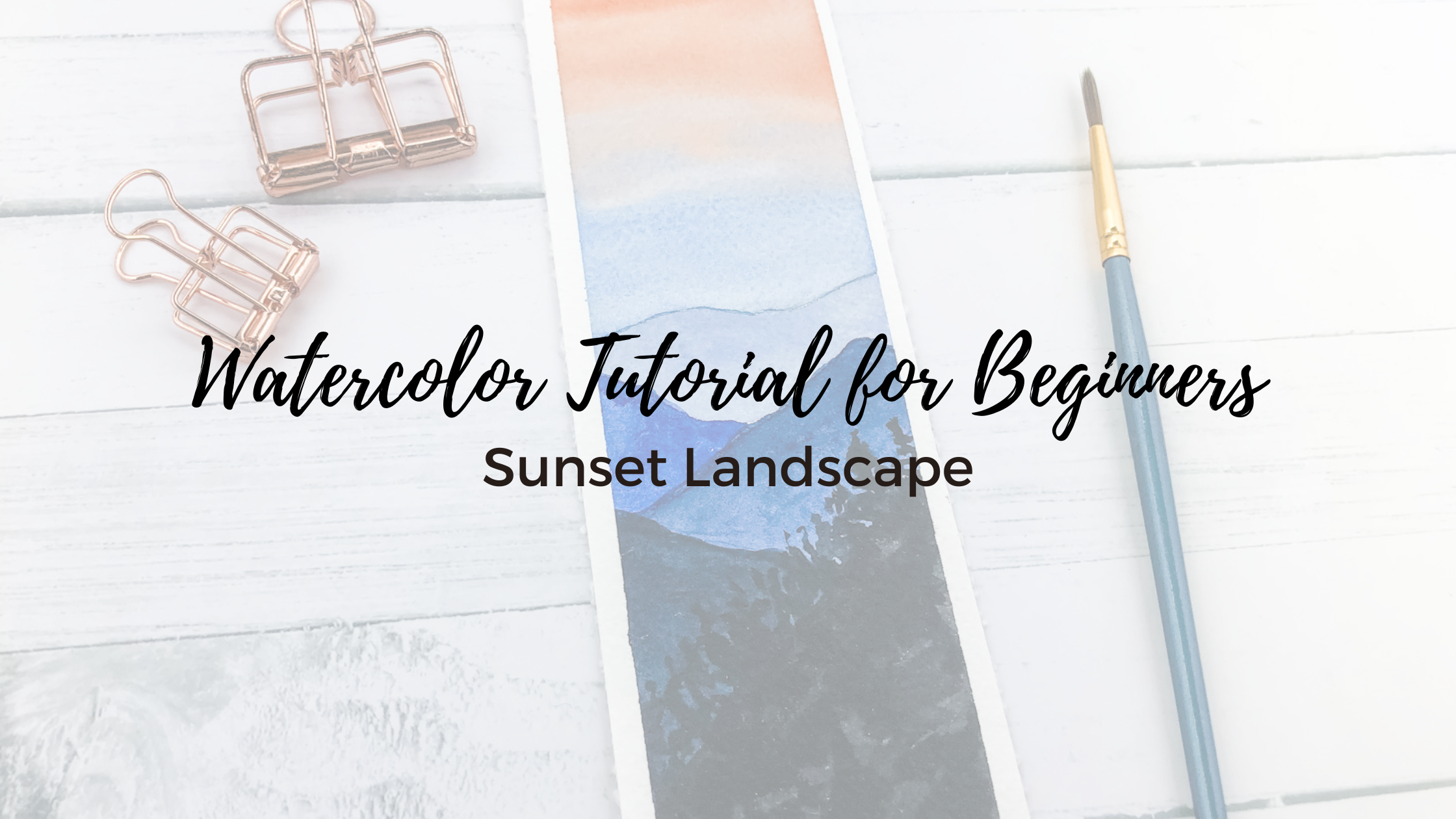 Watercolor Sunset Landscape Tutorial