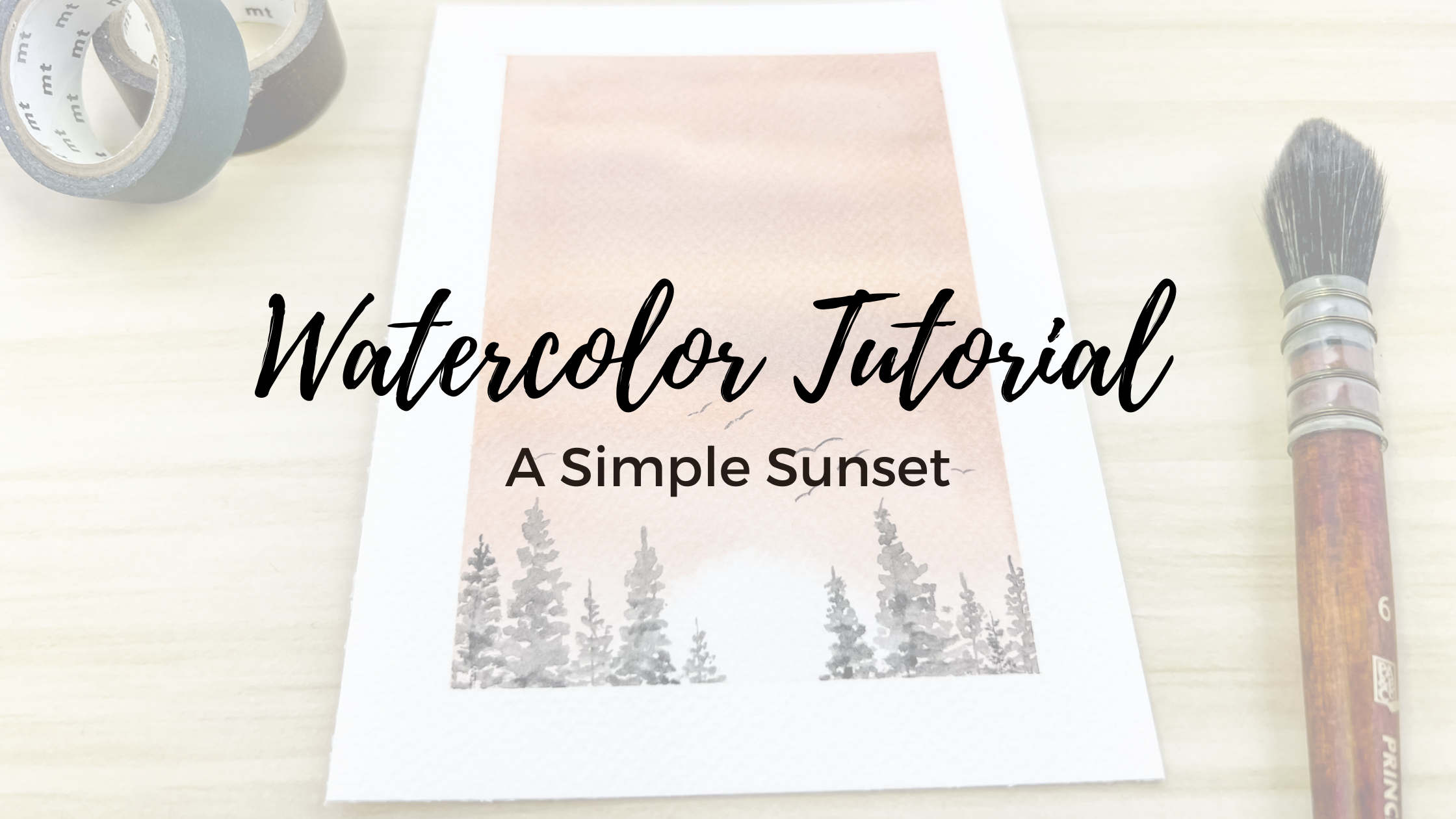 A Simple Watercolor Sunset